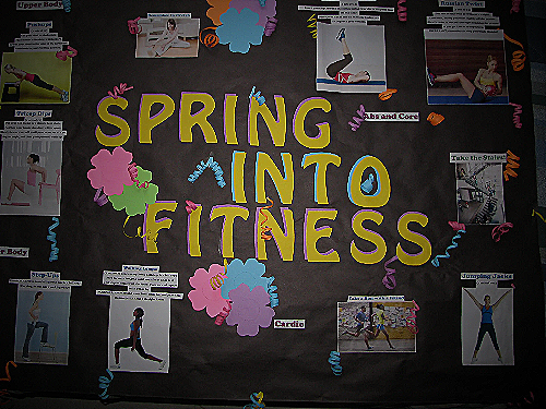 Image of a bulletin board featuring seasonal events and challenges