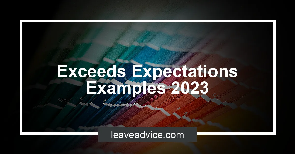 Exceeds Expectations Examples 2023