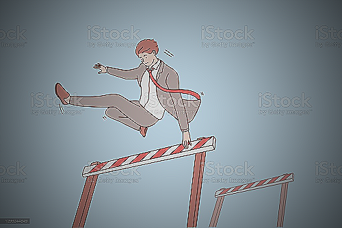 Illustration of a person overcoming obstacles to achieve success - encouraging work quotes
