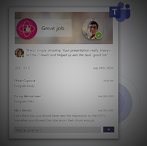 Recognize Microsoft Teams add-in - microsoft employee recognition program