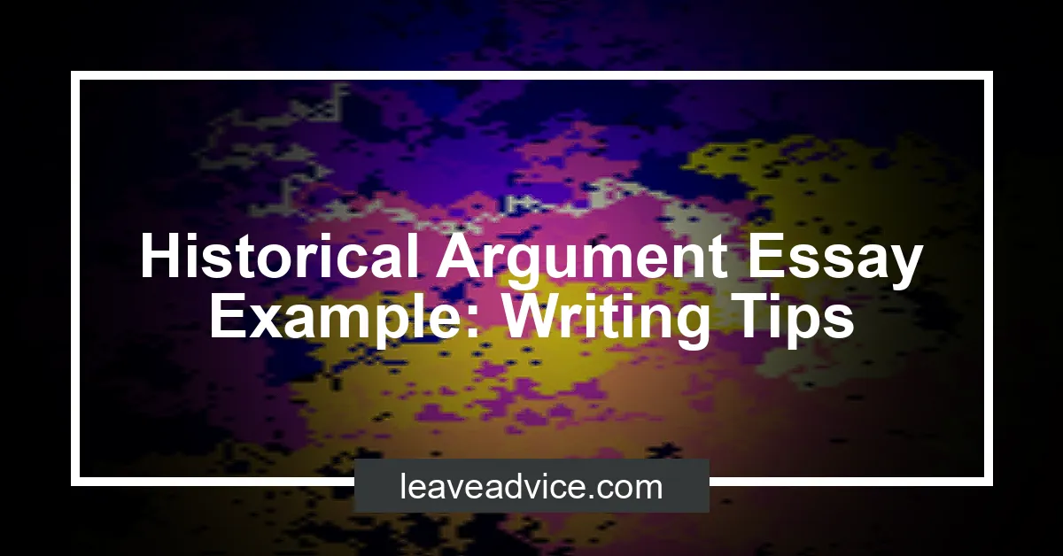how to write a historical argument essay
